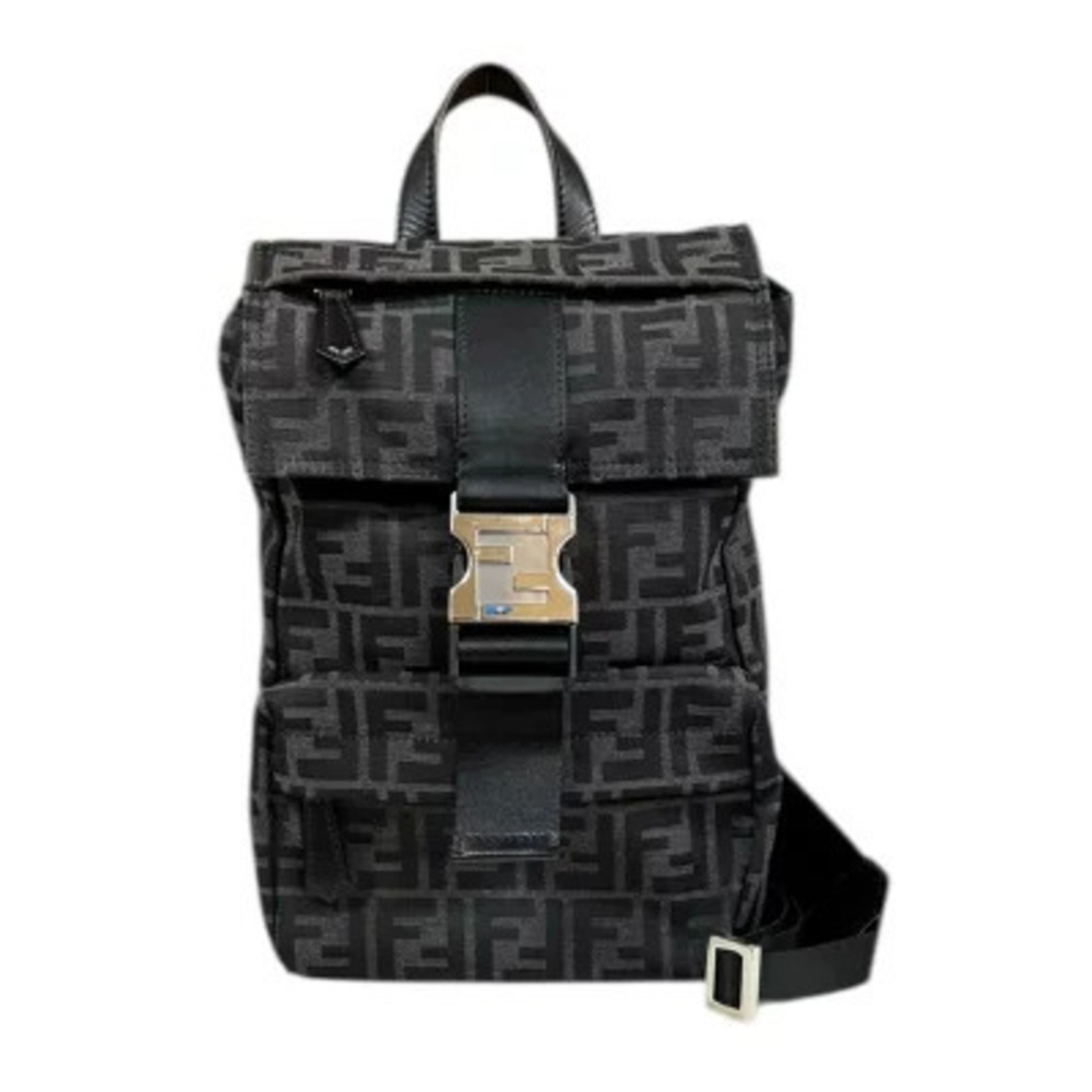 Fendi NESS Backpack Zucca Body Bag Black